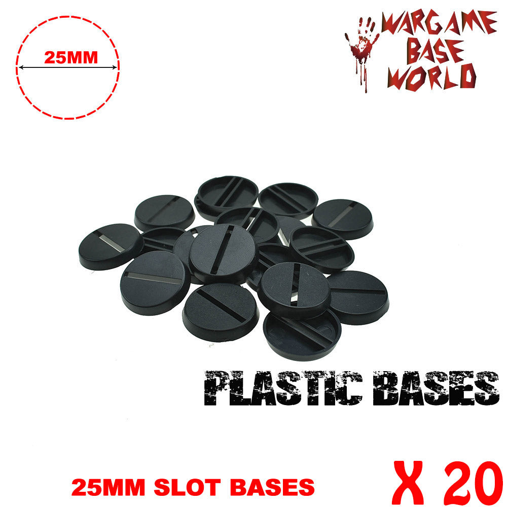 Wargame Base World - Lot of 20 25mm slot round miniature bases - WargameBase Store