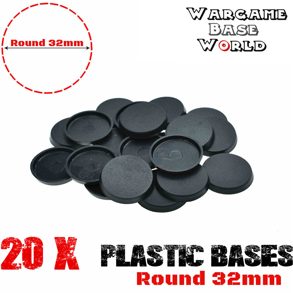 Wargame Base World - Lot of 20 32mm round bases for warmachine game - WargameBase Store