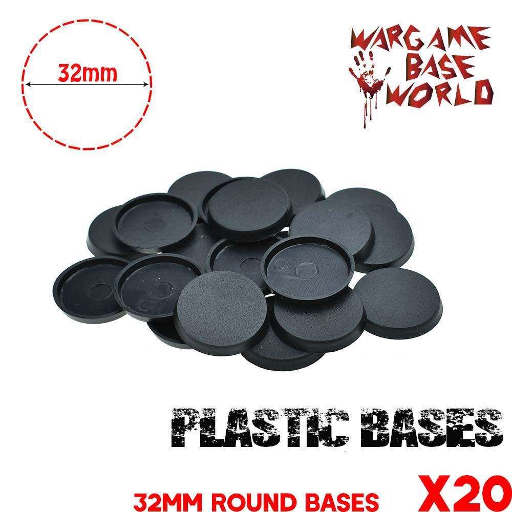 Wargame Base World - Lot of 20 32mm round bases for warmachine game - WargameBase Store