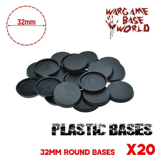 Wargame Base World - Lot of 20 32mm round bases for warmachine game - WargameBase Store