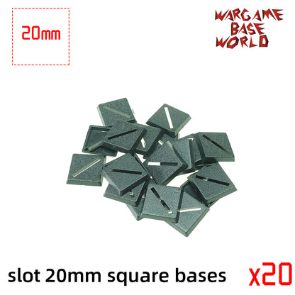 20mm Square Slot Bases Miniature Square Bases for Warhammer - Wargame Base World