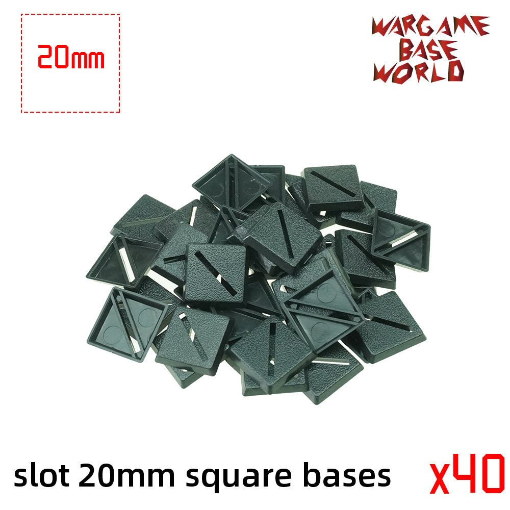 20mm Square Slot Bases Miniature Square Bases for Warhammer - Wargame Base World