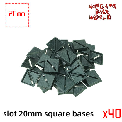 20mm Square Slot Bases Miniature Square Bases for Warhammer - Wargame Base World