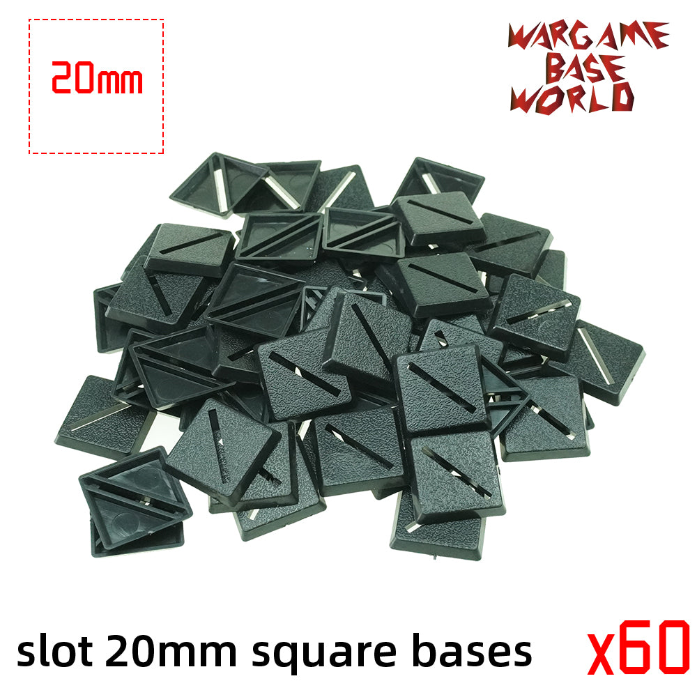 20mm Square Slot Bases Miniature Square Bases for Warhammer - Wargame Base World