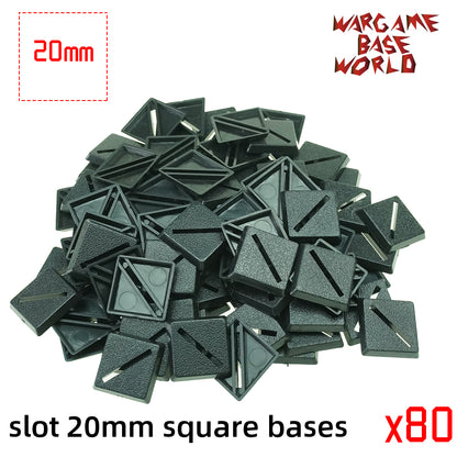 20mm Square Slot Bases Miniature Square Bases for Warhammer - Wargame Base World