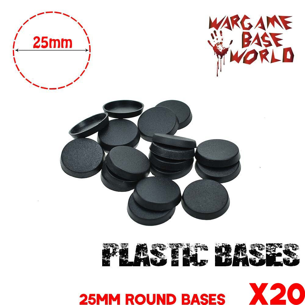 Wargame Base World - Lot of 20 25mm round miniature bases - WargameBase Store