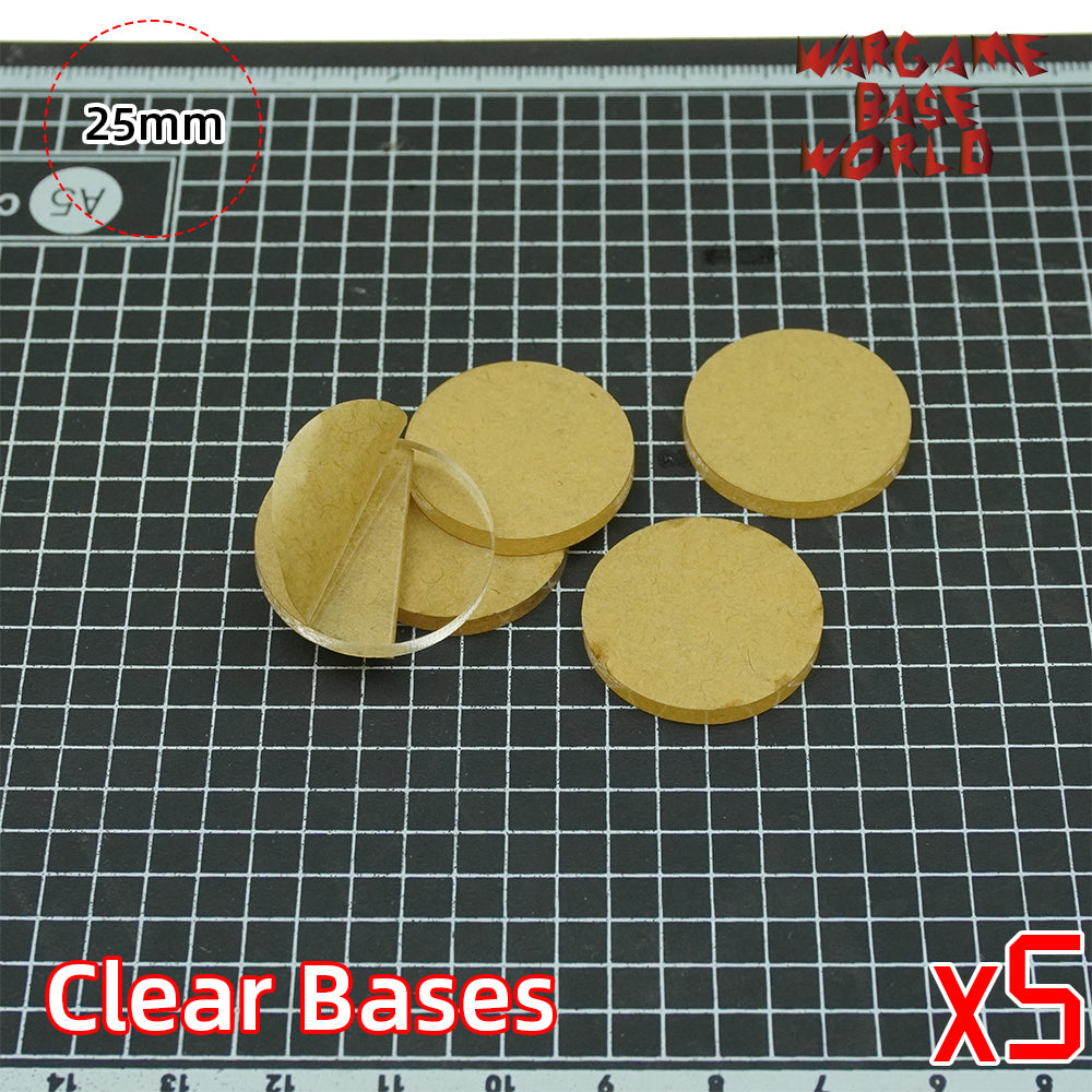 25mm Round Clear Bases TRANSPARENT / CLEAR BASES for Miniatures - WargameBase Store