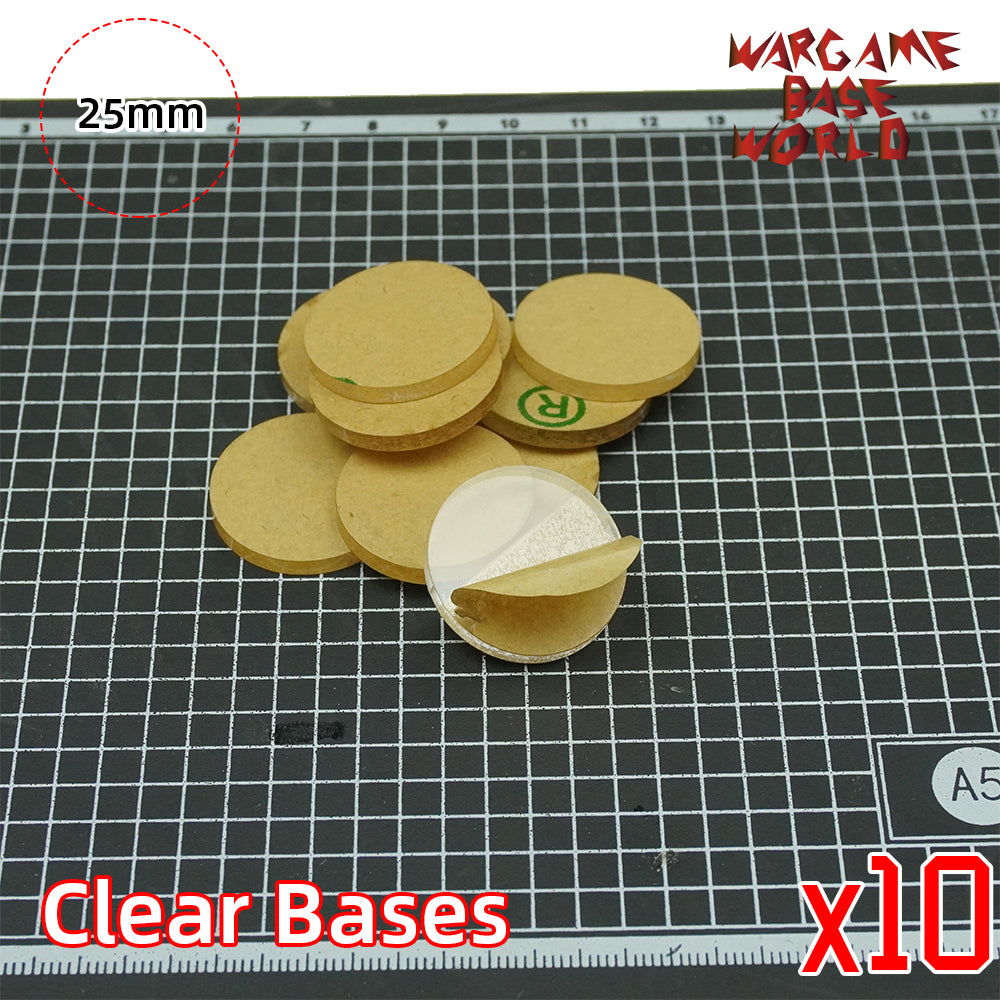 25mm Round Clear Bases TRANSPARENT / CLEAR BASES for Miniatures - WargameBase Store