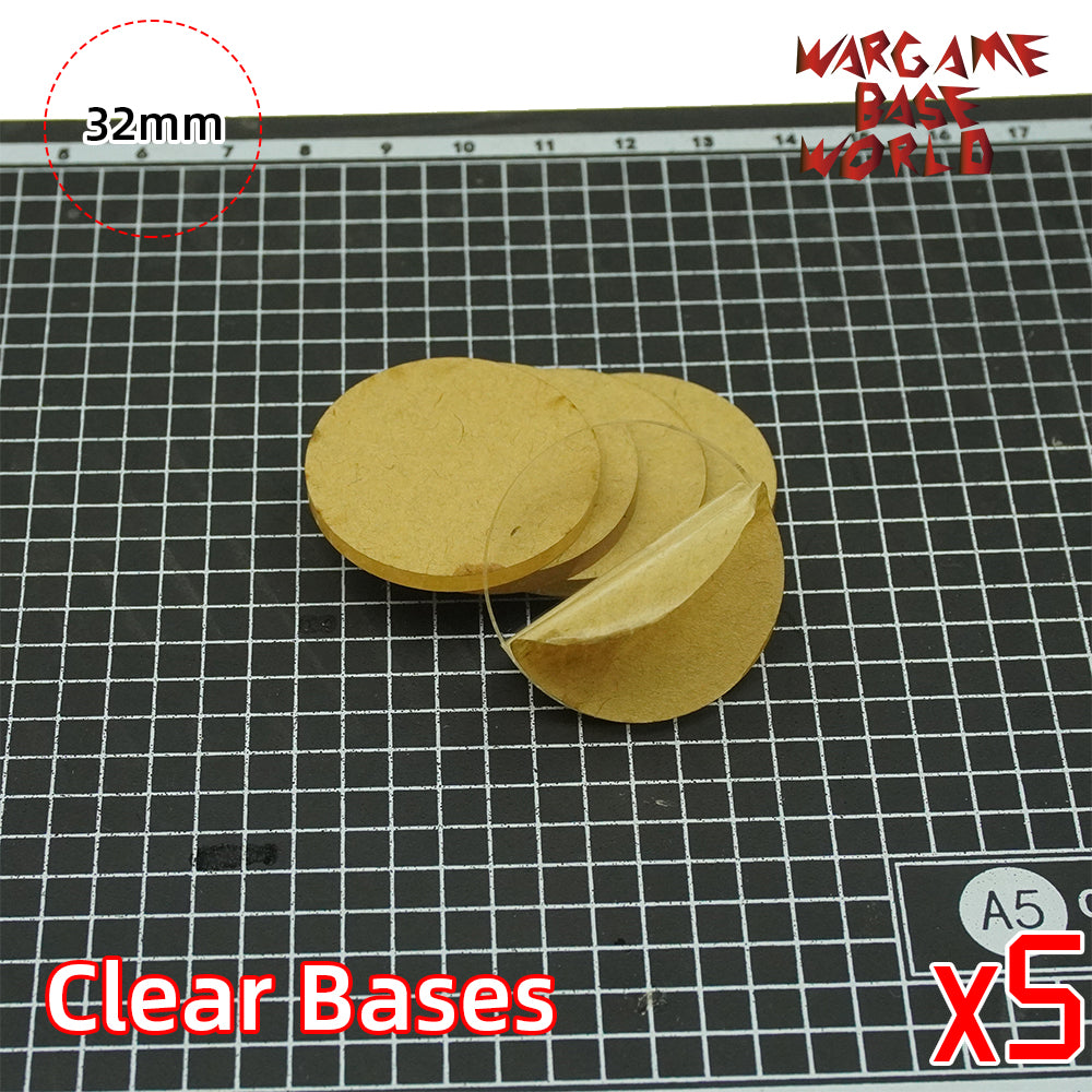 32mm Round Clear Bases TRANSPARENT / CLEAR BASES for Miniatures - WargameBase Store