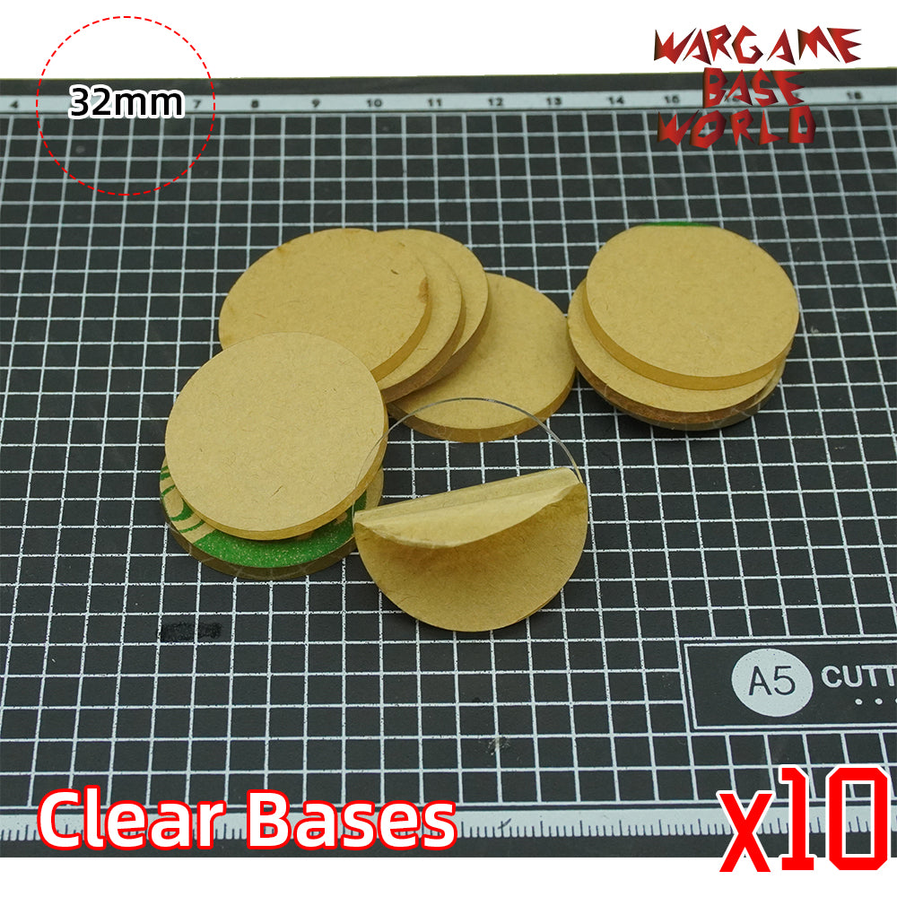 32mm Round Clear Bases TRANSPARENT / CLEAR BASES for Miniatures - WargameBase Store