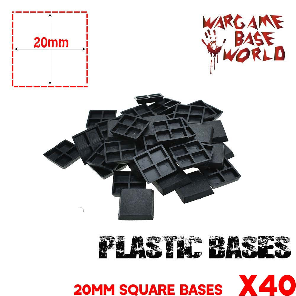 Lot of 40 20mm square closed bases - WargameBase Store