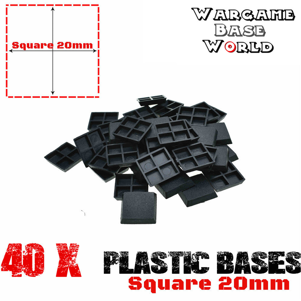 Lot of 40 20mm square closed bases - WargameBase Store