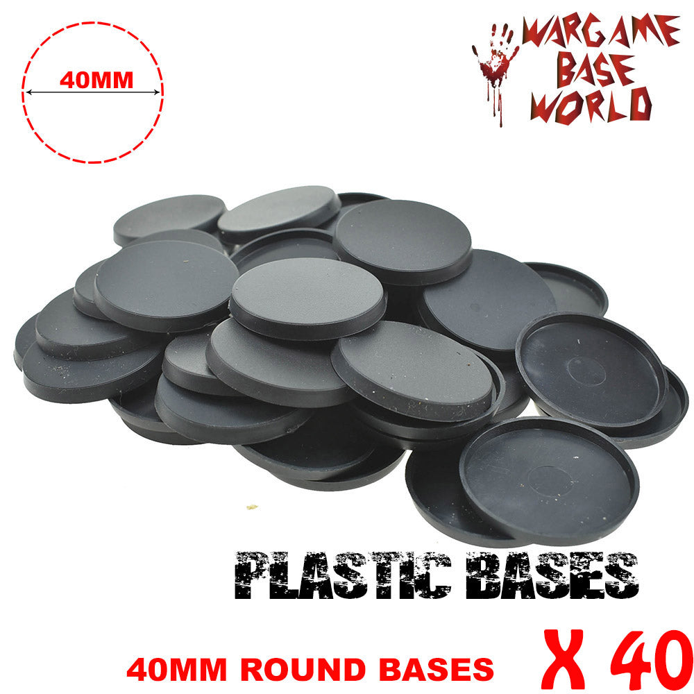 Wargame Base World - Lot of 40 - 40mm round miniature bases for Warhammer - WargameBase Store