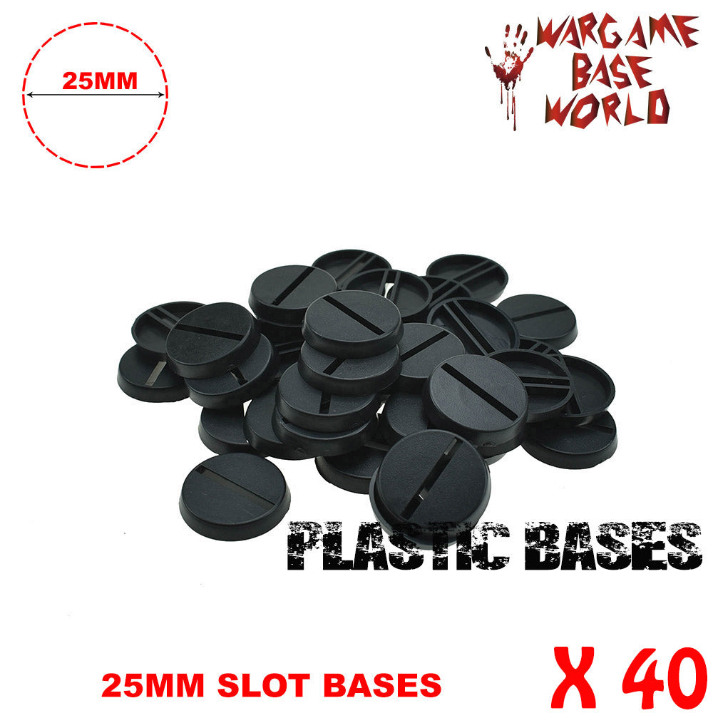 Wargame Base World - Lot of 40 - 25mm plastic 40k slot round bases - WargameBase Store