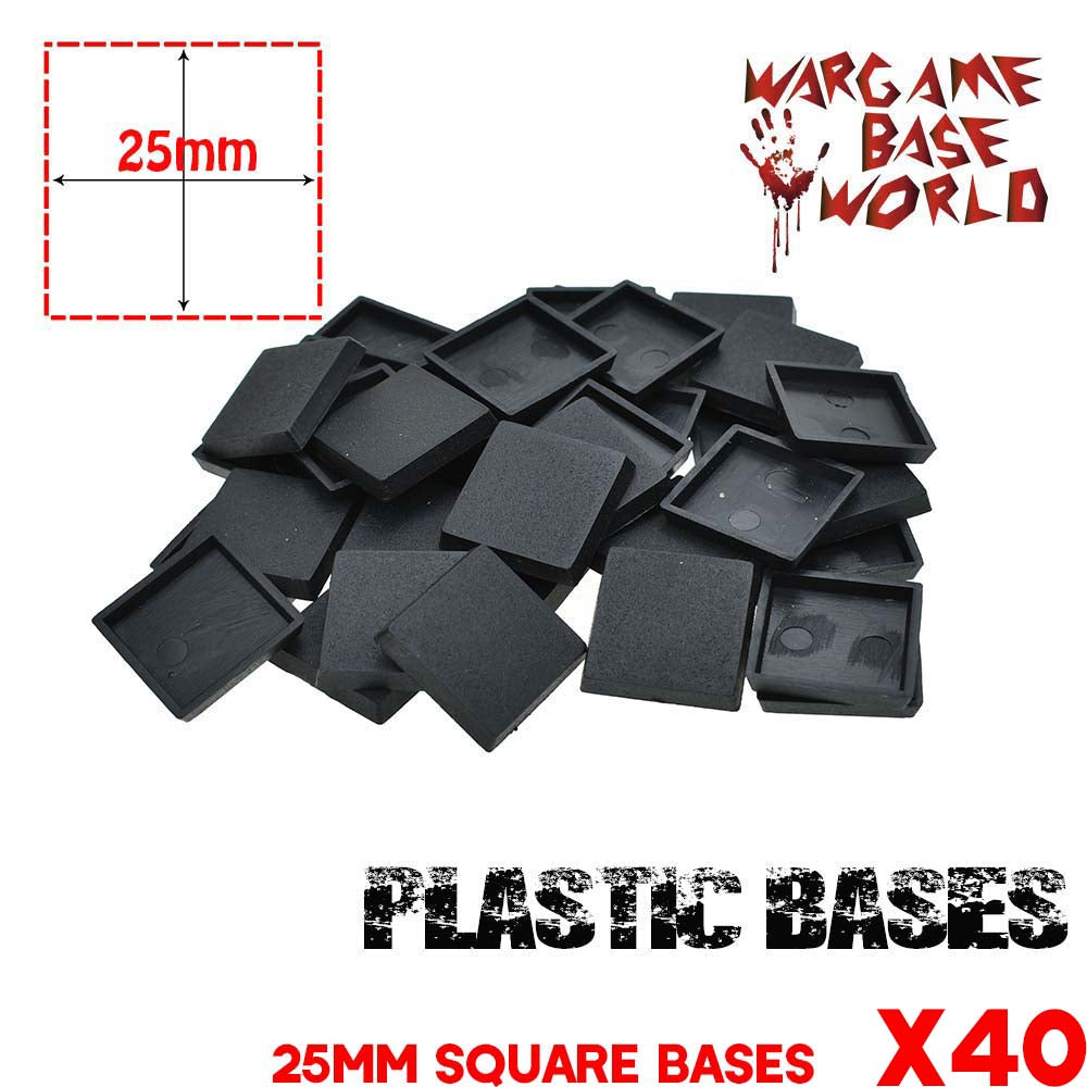 Wargame Base World - Lot of 40 Square 25mm bases for RPG game - WargameBase Store