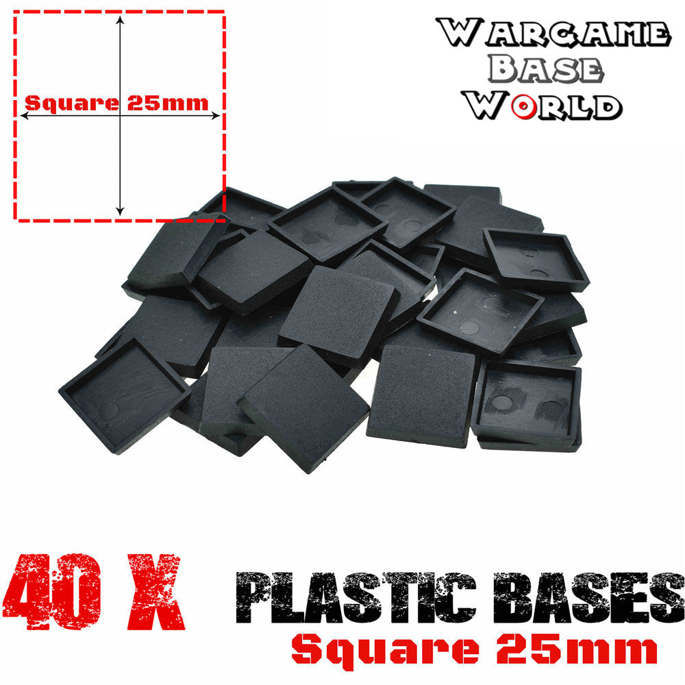 Wargame Base World - Lot of 40 Square 25mm bases for RPG game - WargameBase Store