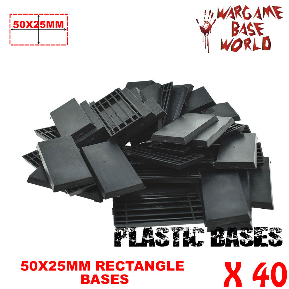 Wargame Base World - Lot of 40 - 50x25mm rectangular plastic bases - WargameBase Store