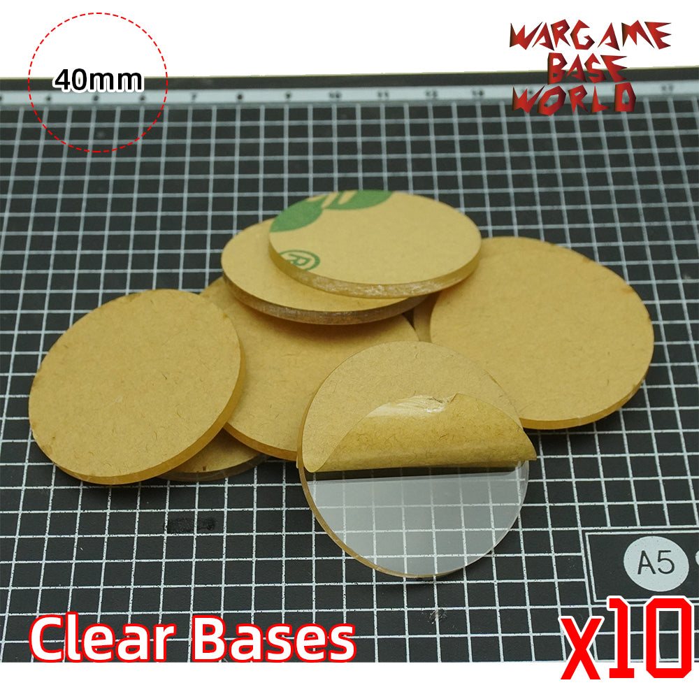 40mm round clear bases TRANSPARENT / CLEAR BASES for Miniatures - WargameBase Store