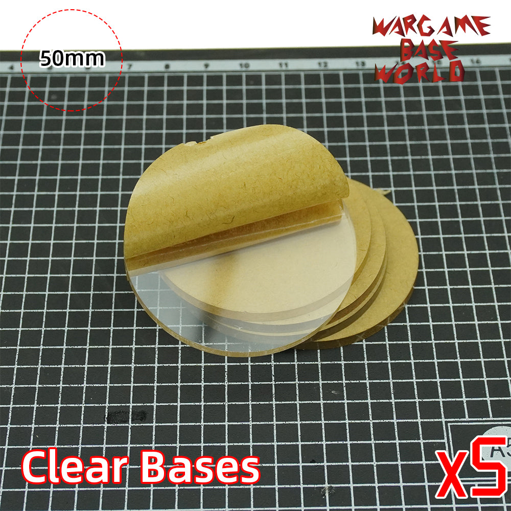 50mm Round Clear Bases TRANSPARENT / CLEAR BASES for Miniatures - WargameBase Store