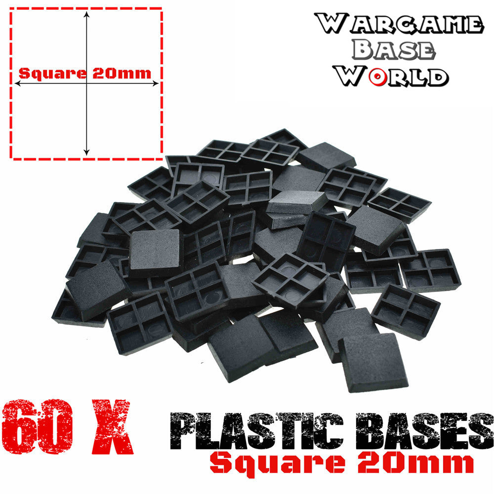 Lot of 60 20mm wargaming square bases - WargameBase Store