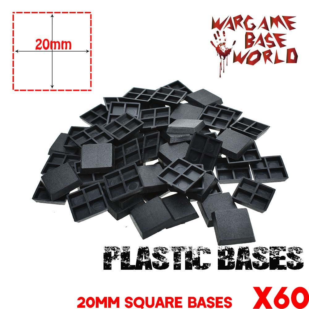 Lot of 60 20mm wargaming square bases - WargameBase Store