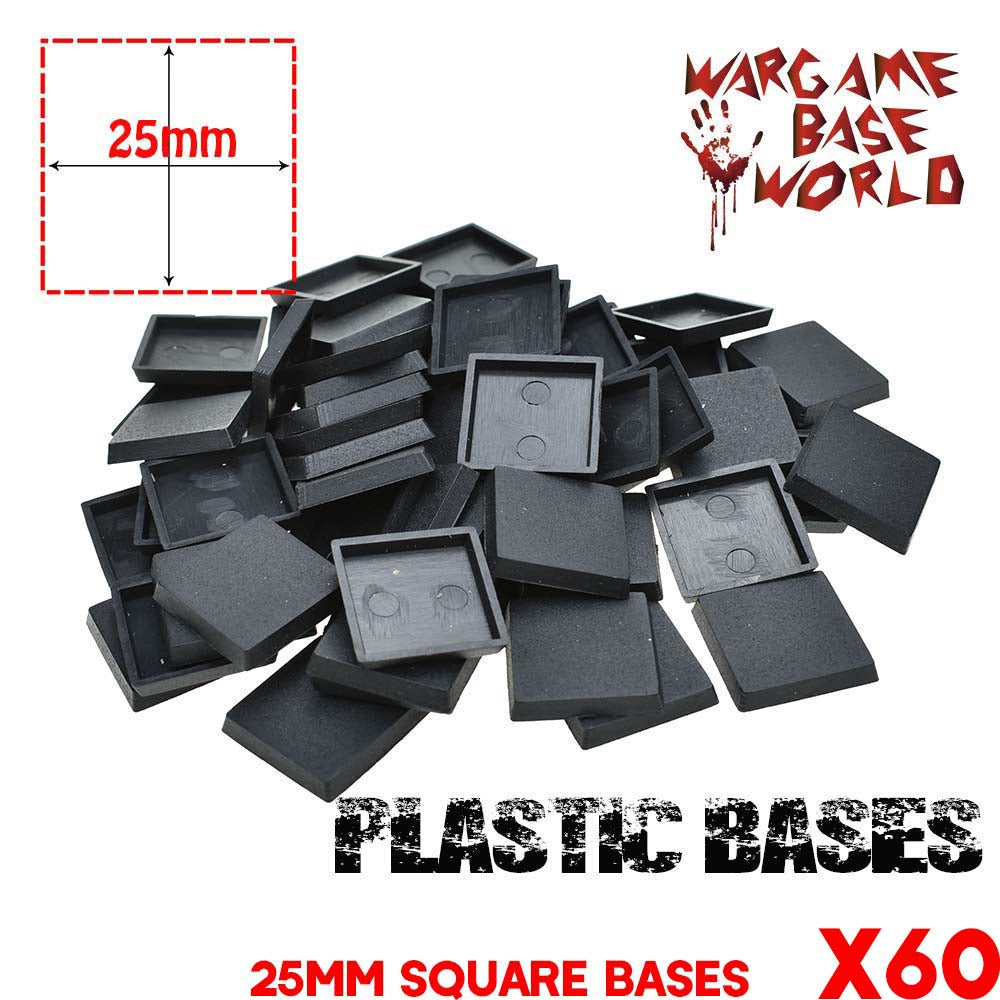 Wargame Base World - Lot of 60 25mm 40k square base for Table Game - WargameBase Store