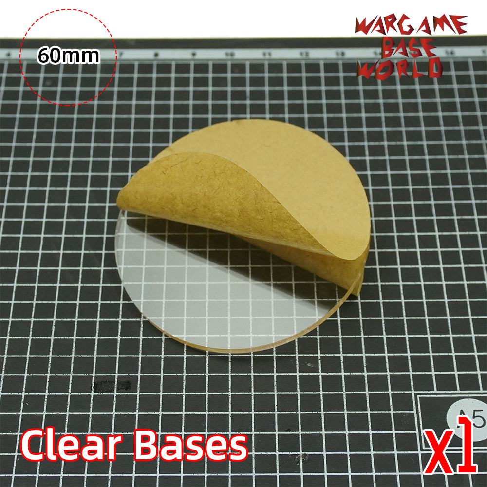 60mm Round Clear Bases TRANSPARENT / CLEAR BASES for Miniatures - WargameBase Store