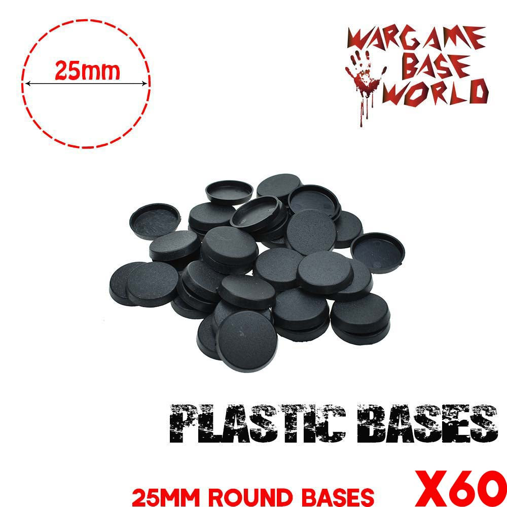 Wargame Base World - Lot of 60 round 25mm wargaming bases - WargameBase Store