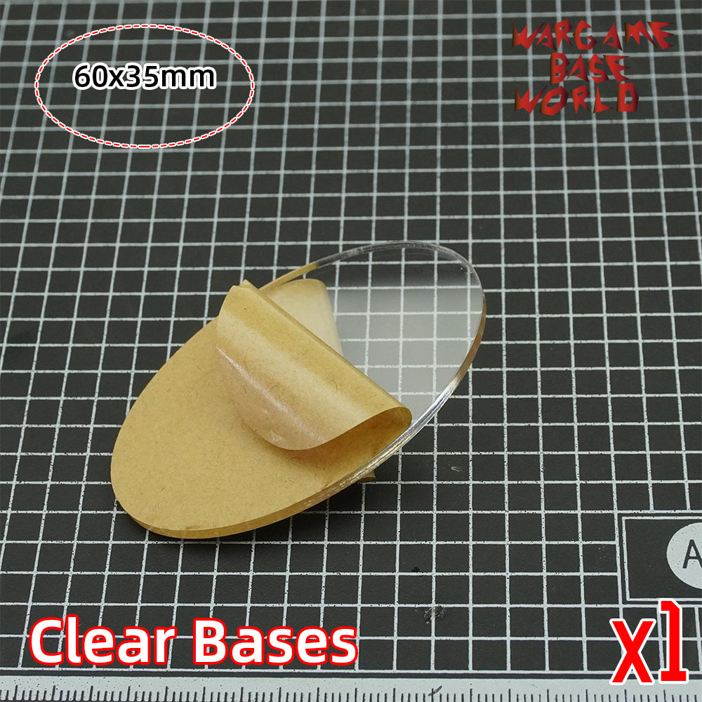 Oval clear 60x35mm round clear bases TRANSPARENT / CLEAR BASES for Miniatures - WargameBase Store