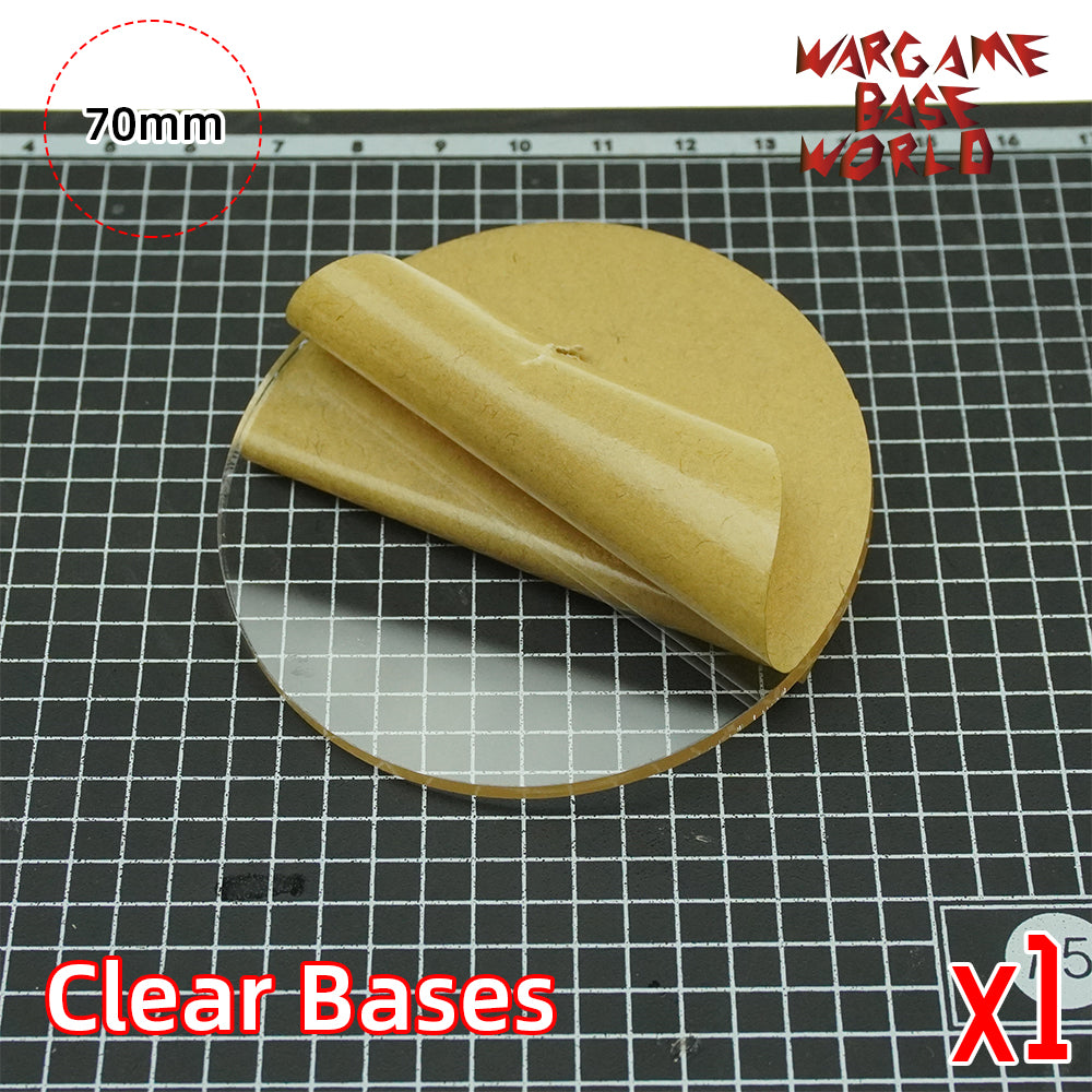 70mm Round Clear Bases TRANSPARENT / CLEAR BASES for Miniatures - WargameBase Store