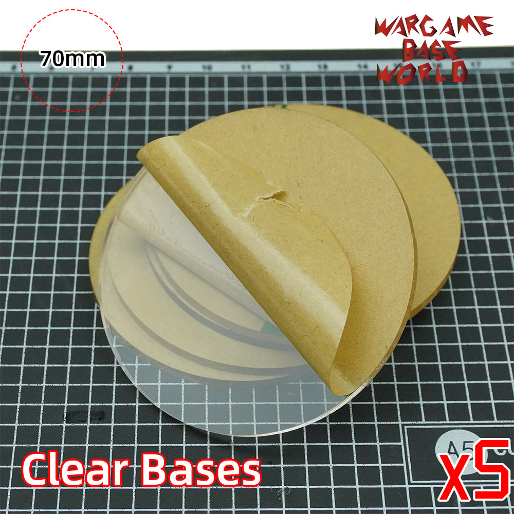 70mm Round Clear Bases TRANSPARENT / CLEAR BASES for Miniatures - WargameBase Store