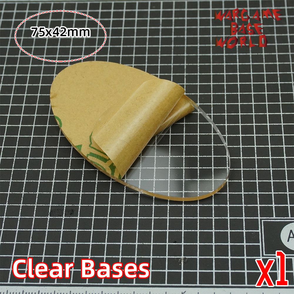 Oval clear 75x42mm round clear bases TRANSPARENT / CLEAR BASES for Miniatures - WargameBase Store