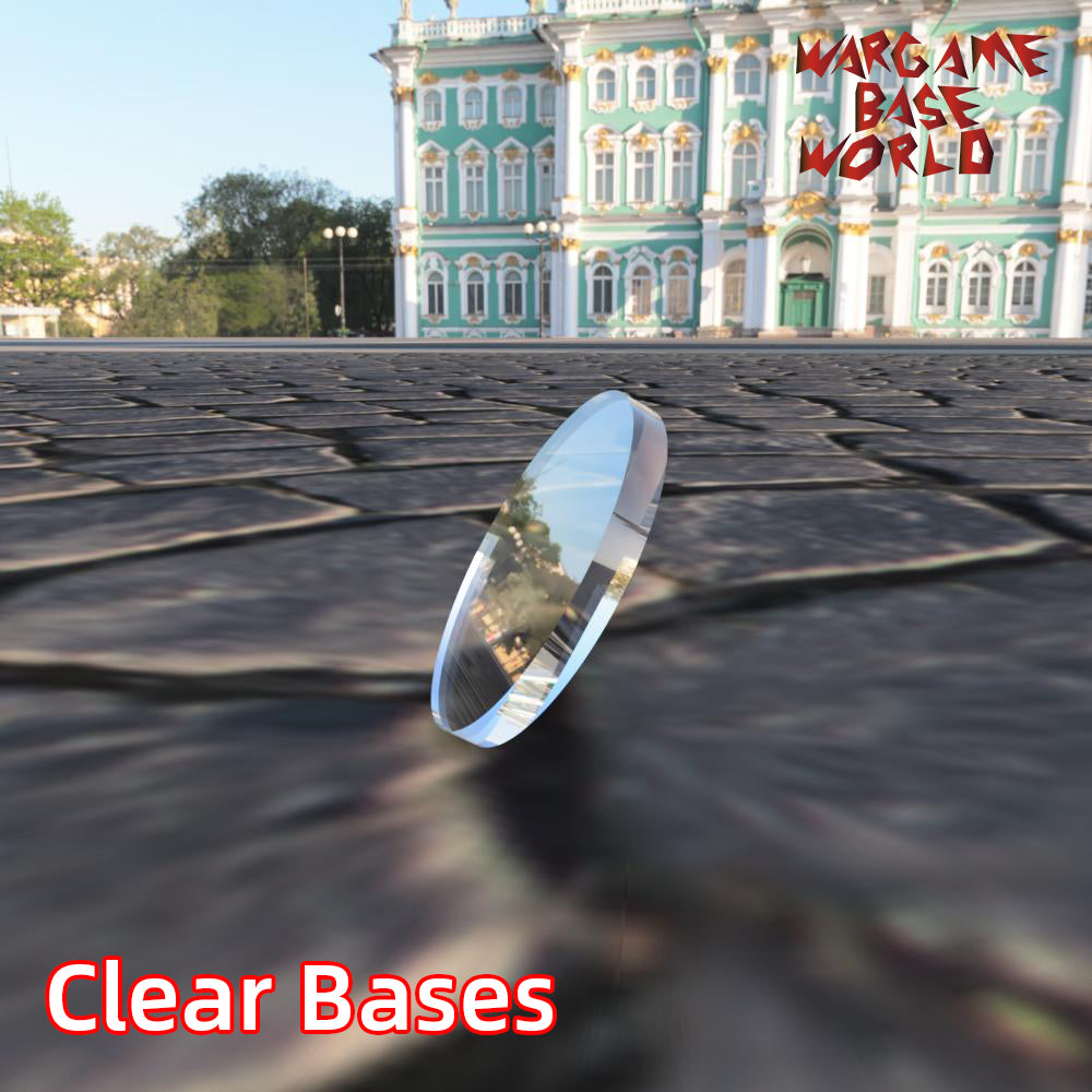 25mm Round Clear Bases TRANSPARENT / CLEAR BASES for Miniatures - WargameBase Store