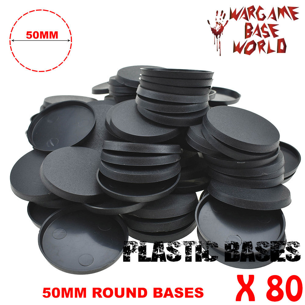 Wargame Base World - Lot of 80 - 50mm round plastic bases - WargameBase Store