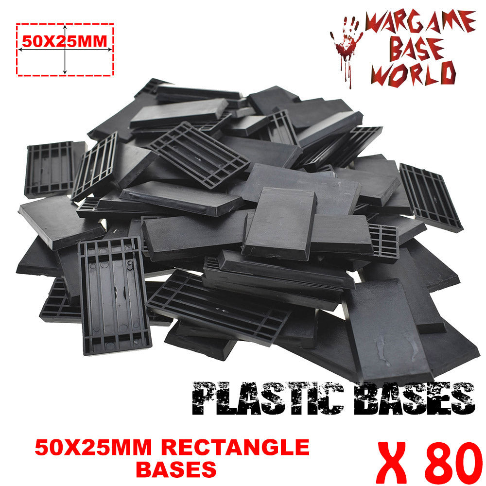 Wargame Base World - Lot of 80 - 50x25mm rectangular plastic bases - WargameBase Store