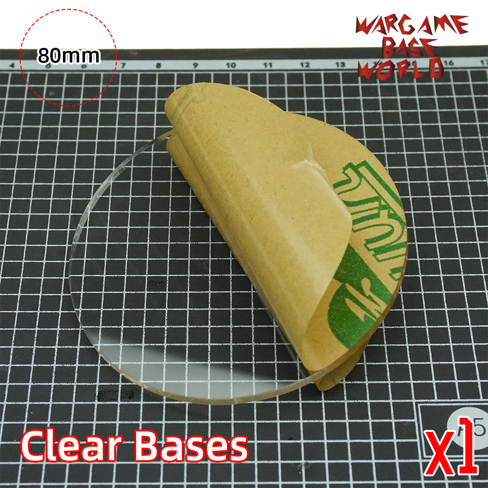 80mm Round Clear Bases TRANSPARENT / CLEAR BASES for Miniatures - WargameBase Store