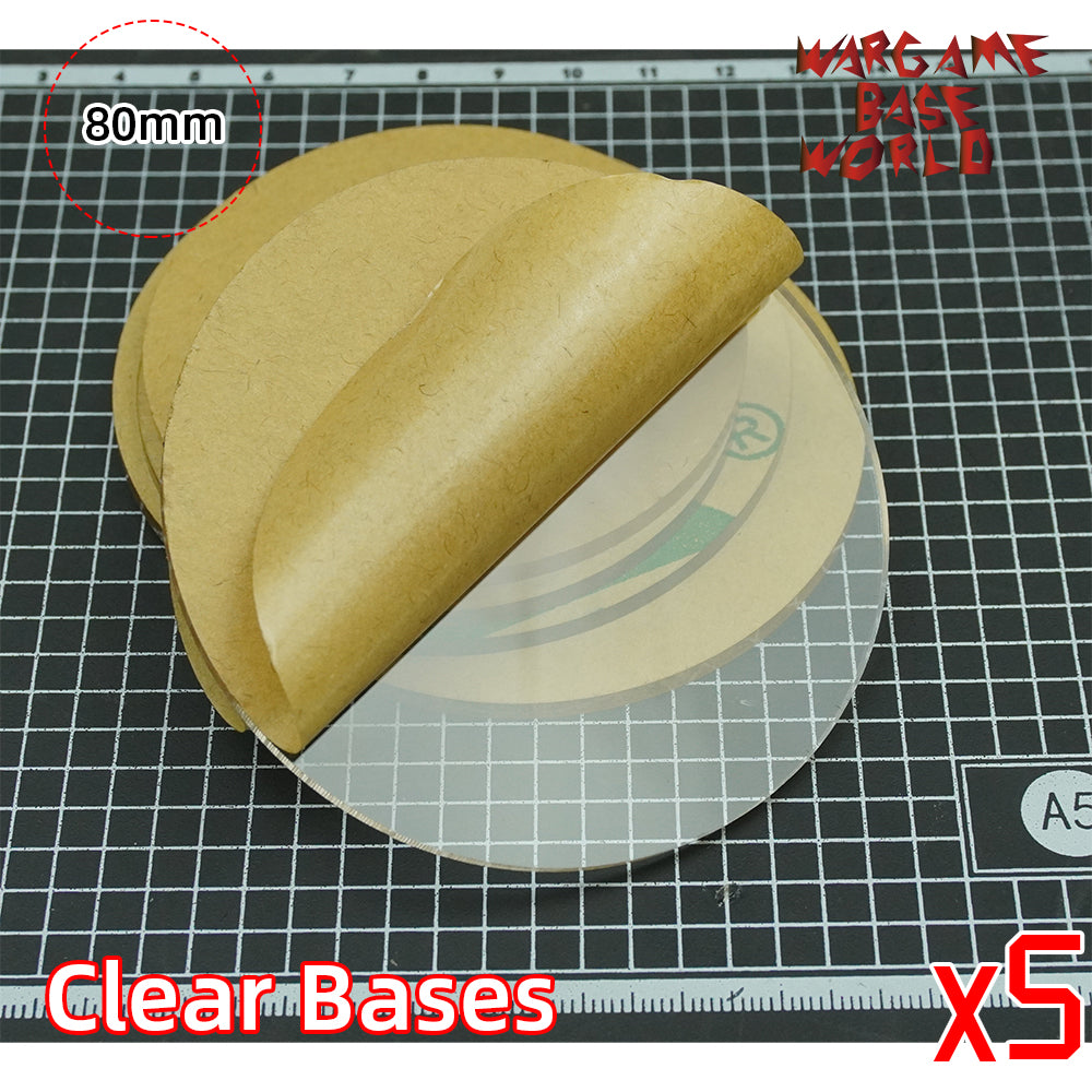 80mm Round Clear Bases TRANSPARENT / CLEAR BASES for Miniatures - WargameBase Store