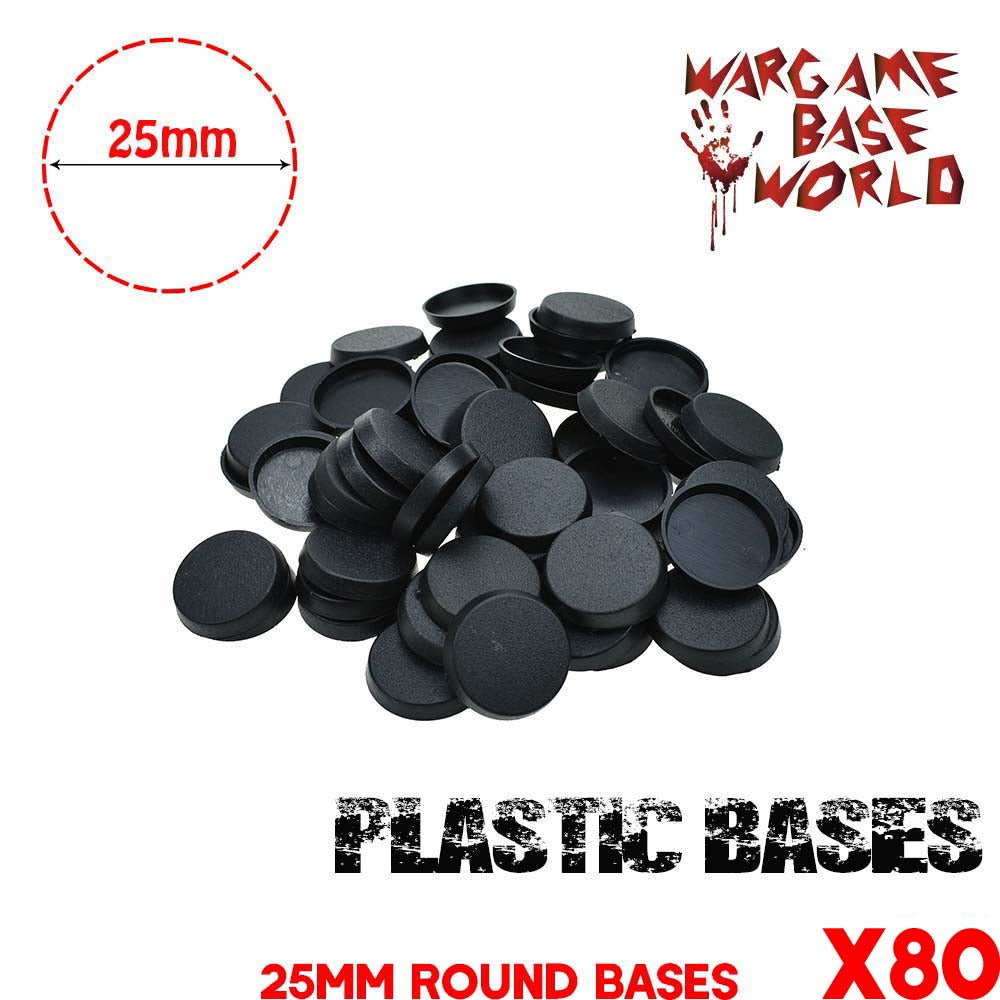 Wargame Base World - Lot of 80 25mm plastic round bases - WargameBase Store