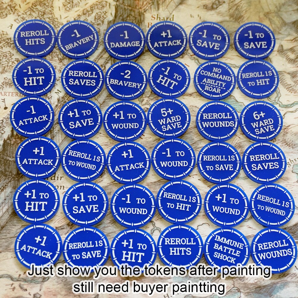 Tabletop Spells/Psychics/Abilities tokens Set for WH/AOS - AOS Tokens 36pcs - WargameBase Store