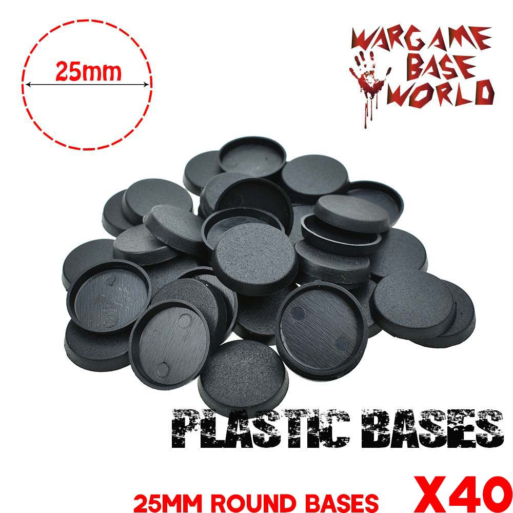 Wargame Base World - Lot of 40 25mm plastic 40k round bases - WargameBase Store