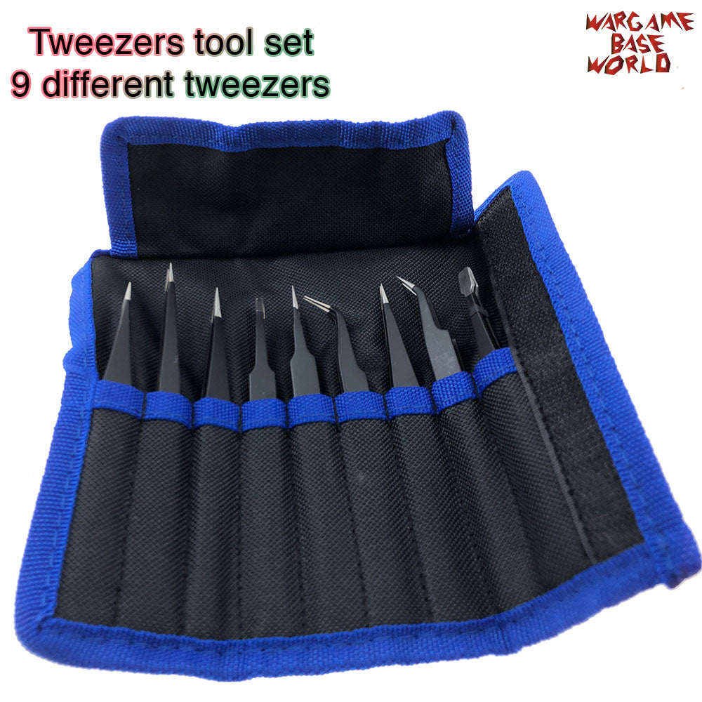 Tweezers Suit - Stainless Steel - High elasticity -9pcs - WargameBase Store