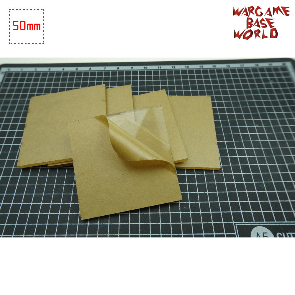 50mm Square Clear Bases TRANSPARENT / CLEAR BASES for Miniatures - WargameBase Store