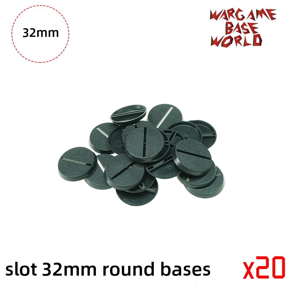 Wargame Base World - Lot of 32mm Slot Round Warhammer Bases for Miniatures - WargameBase Store