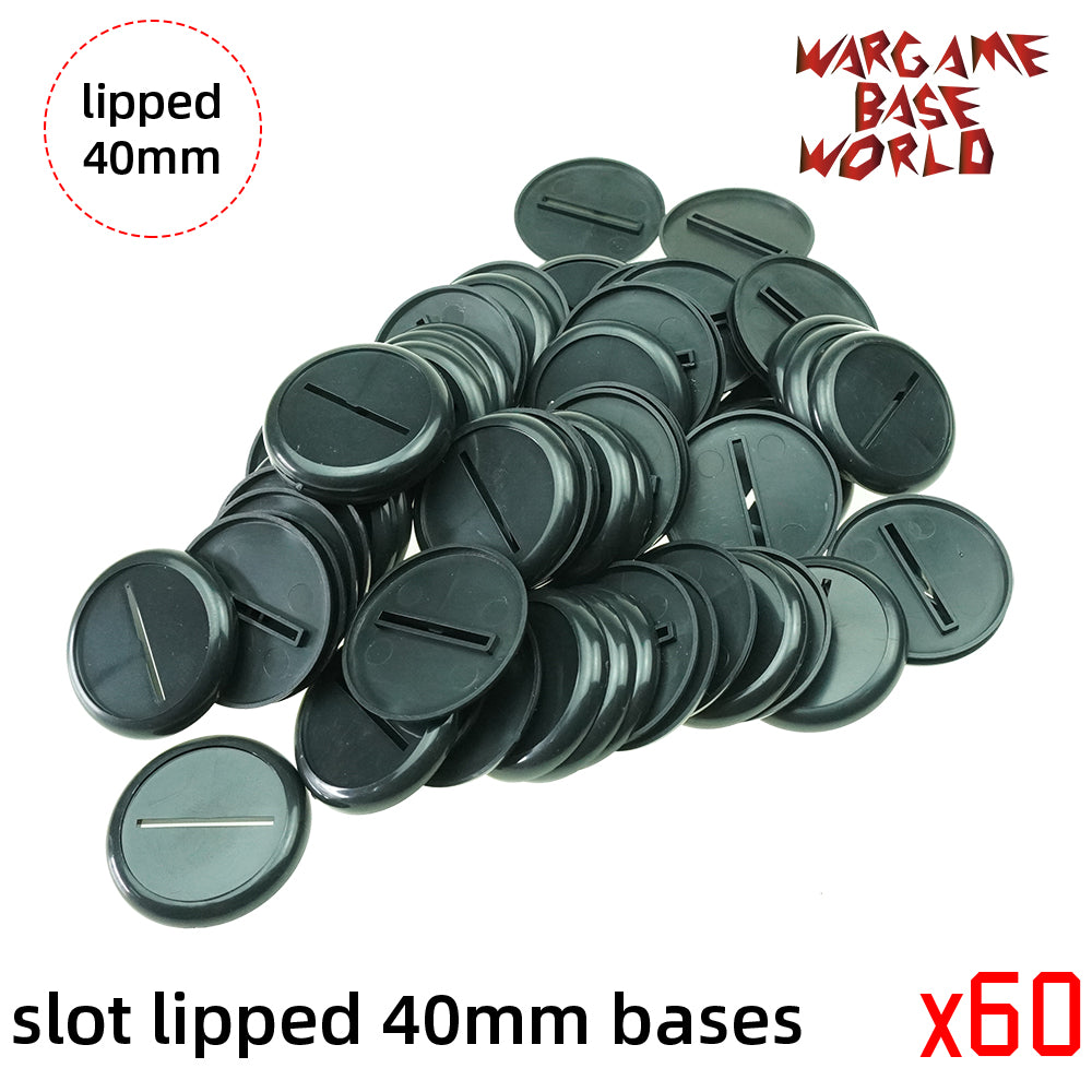 Wargame Bases - 40mm  Slot Lipped bases - WargameBase Store