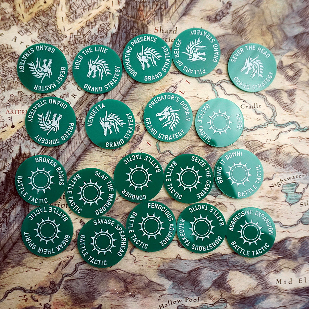 Tabletop Spells/Psychics/Abilities tokens Set for WH/AOS - AOS Tokens 19pcs UV print NO NEED PAINT