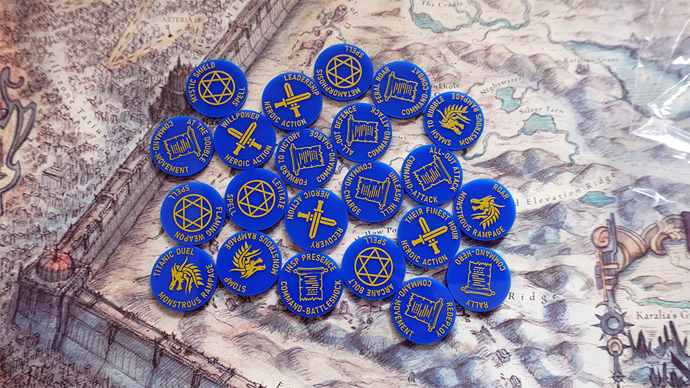 Tabletop Spells/Psychics/Abilities tokens Set for WH/AOS - AOS Tokens 22pcs UV print NO NEED PAINT - WargameBase Store