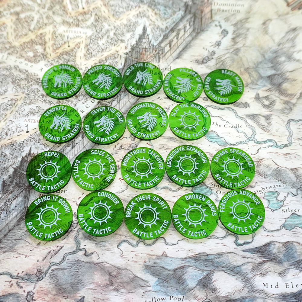 Tabletop Spells/Psychics/Abilities tokens Set for WH/AOS - AOS Tokens 19pcs UV print NO NEED PAINT
