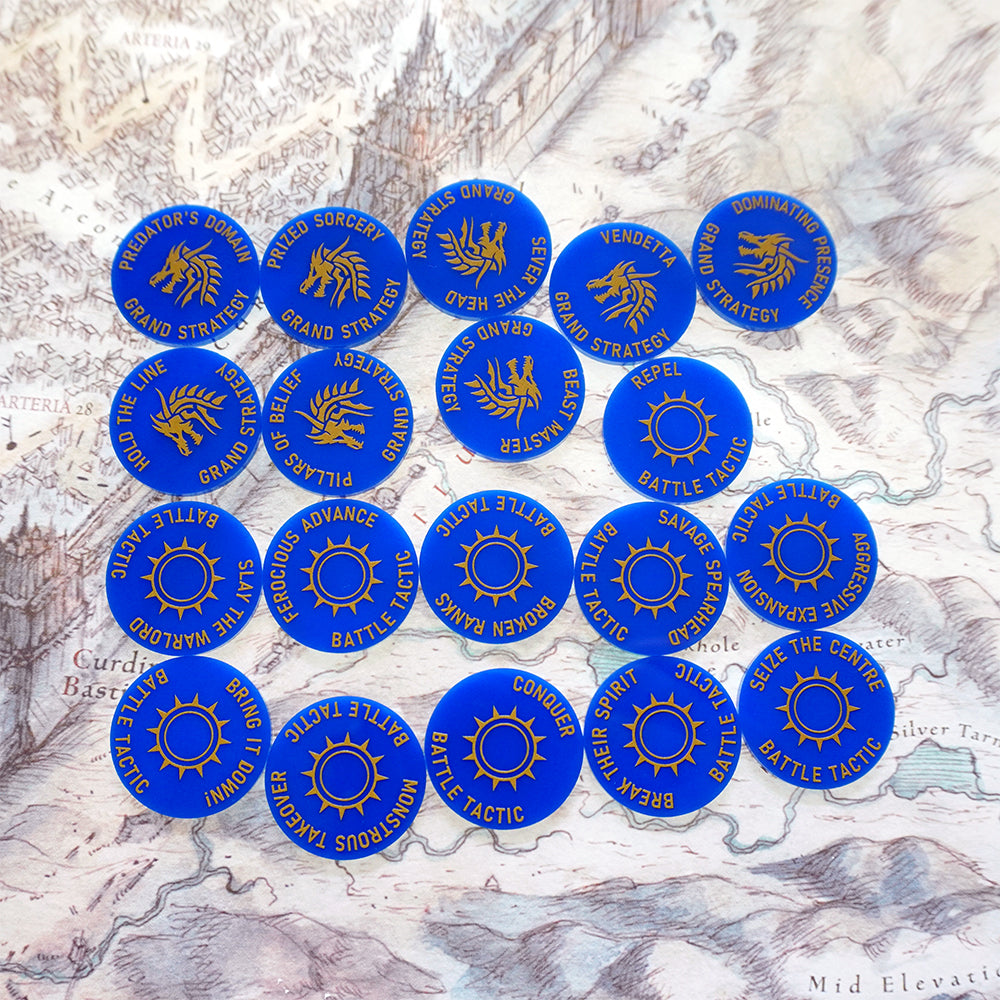 Tabletop Spells/Psychics/Abilities tokens Set for WH/AOS - AOS Tokens 19pcs UV print NO NEED PAINT