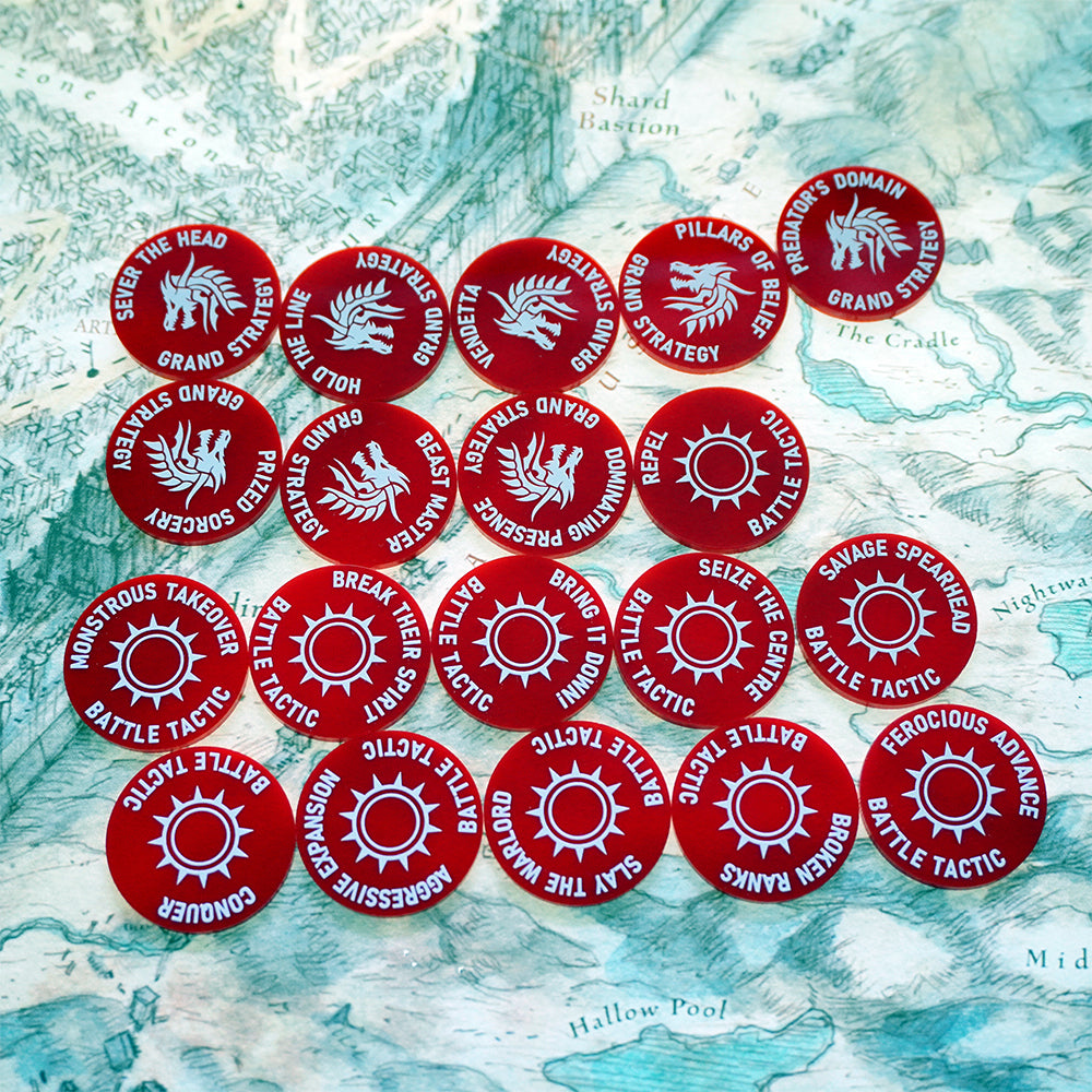 Tabletop Spells/Psychics/Abilities tokens Set for WH/AOS - AOS Tokens 19pcs UV print NO NEED PAINT