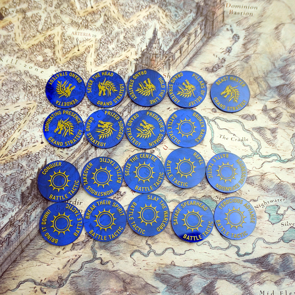 Tabletop Spells/Psychics/Abilities tokens Set for WH/AOS - AOS Tokens 19pcs UV print NO NEED PAINT